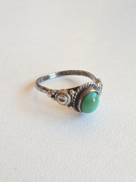 Vintage Turquoise Ring Sterling Silver Carousel 2