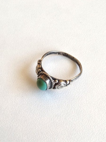 Vintage Turquoise Ring Sterling Silver Carousel 20