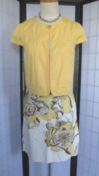 ANN TAYLOR (USA) Beautiful Cotton Summer Suit - Size 12 Carousel 1