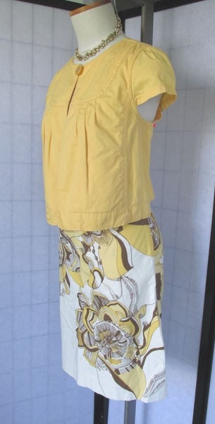 ANN TAYLOR (USA) Beautiful Cotton Summer Suit - Size 12 Carousel 2