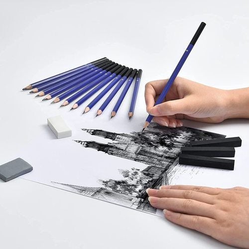 Drawing Sketch Set Pencil Eraser Charcoal Art Craft Sketching Kit64305587546883113