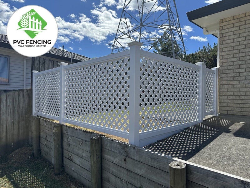 Viola - Lattice PVC Fence Panel Kit 1200H x 2440W(Post Length-1880mm) Carousel 1