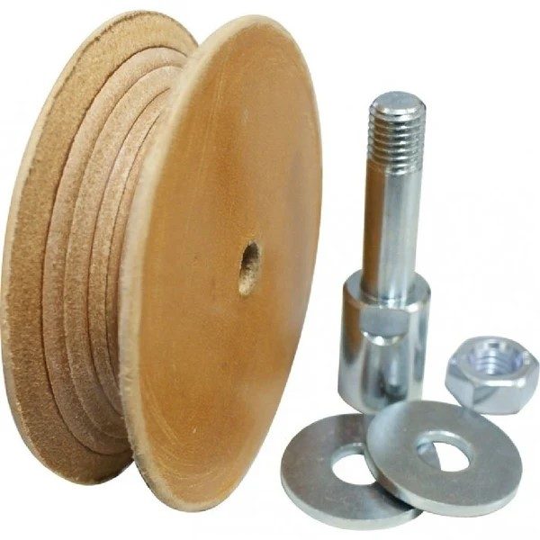 Macma Leather Honing Wheel - Wet Stone Grinder attachment Carousel 1