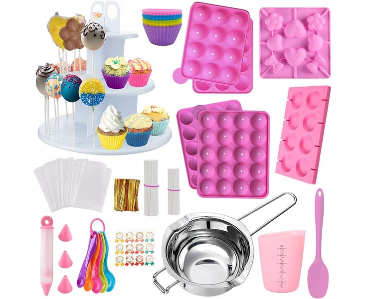 Cake Pop Maker Kit 454Pcs Silicone Lollipop Mold Set, Baking Supplies with Carousel 1