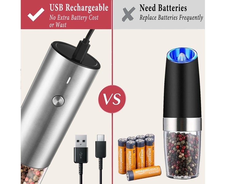 Electric Salt and Pepper Grinder Set - USB Rechargeable - Durable Modern Styl Carousel 2