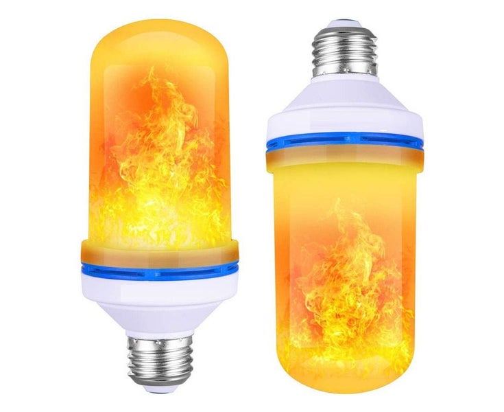 2 Pack LED Flame Effect Light Bulbs - Newest Upgraded 4 Modes Fire Simulate Carousel 2