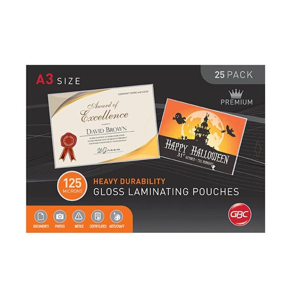 Gbc Laminating Pouch A3 125 Micron Pk25 BL125M25A3 Carousel 1