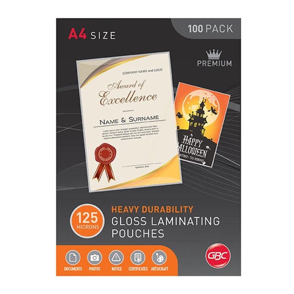 Gbc Laminating Pouch A4 125 Micron Pk100 BL125MA4 Carousel 1