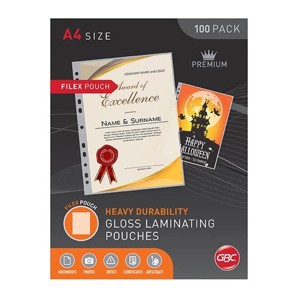 Gbc Laminating Pouch A4 125 Micron Pk100 Filex BL125MA4FILEX Carousel 1