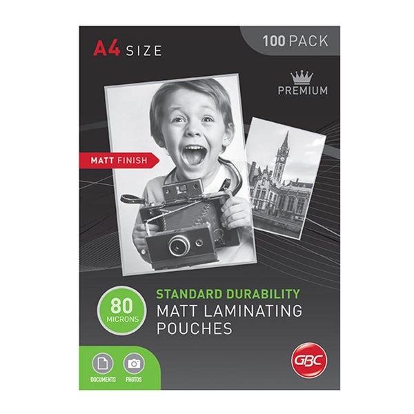 Gbc Laminating Pouch A4 80 Micron Pk100 Matt BL80MA4MATT Carousel 1