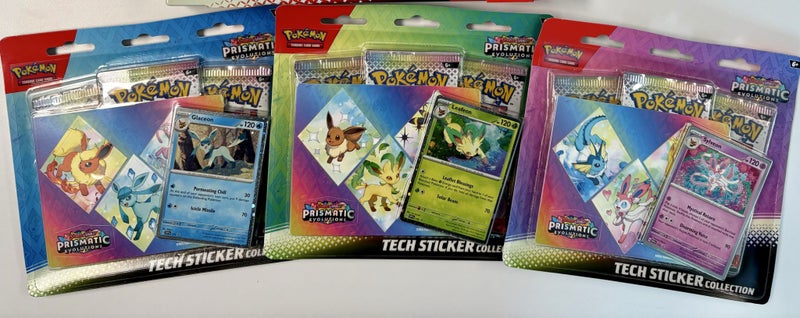 Pokemon TCG - 3x Prismatic Evolutions Tech Sticker Collections Carousel 1