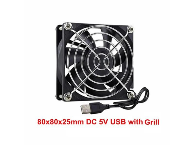 Aokin 80x80x25mm 2-Pin 8025 Brushless Cooling Fan For Computer Case Amplifiers Carousel 1
