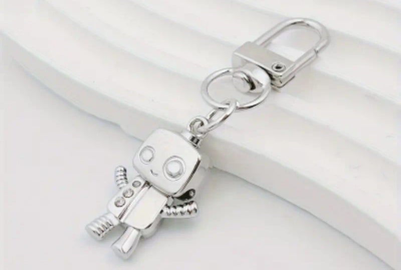 Silver Tone Robot Keyring Carousel 1