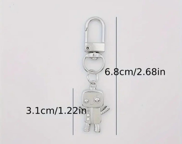 Silver Tone Robot Keyring Carousel 3
