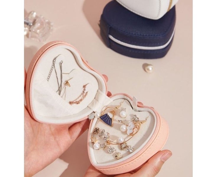 Jewelry Box Jewelry Box Heart Earring Ring Small Travel Portable Storage Bo Carousel 3