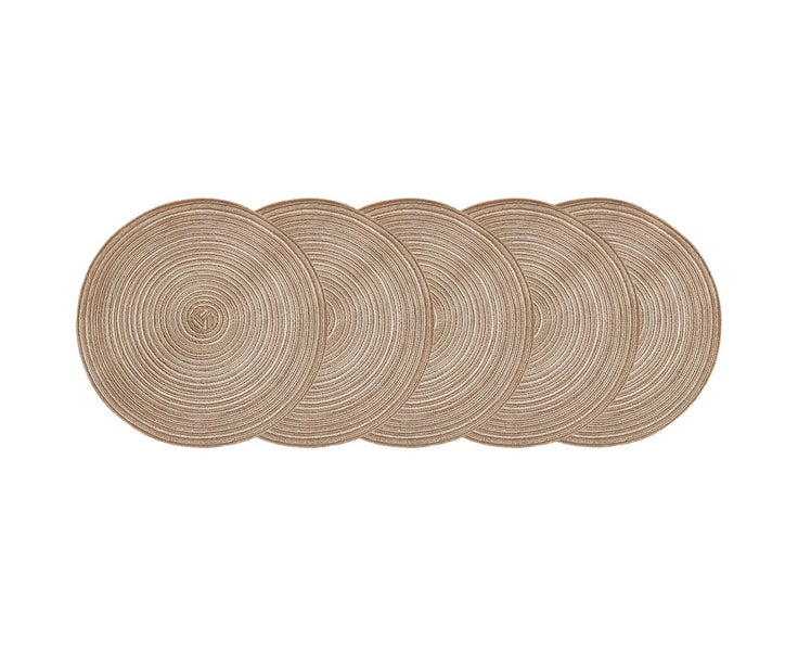 5pcs Round Placemats Farmhouse Boho Placemats Cloth Placemat Rustic Woven Pla Carousel 1