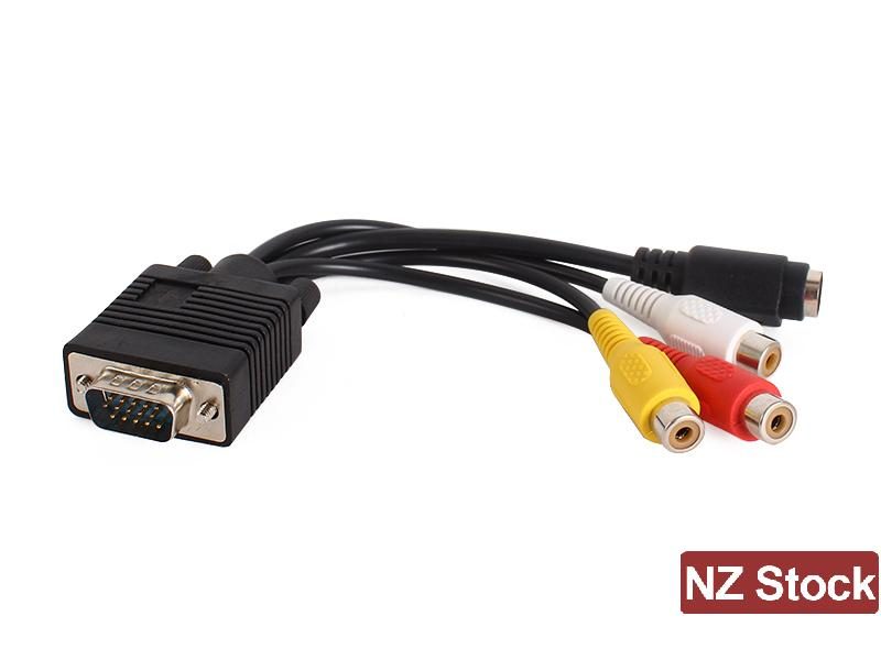 PC VGA to S-Video AV RCA TV Out Converter Adapter Carousel 1