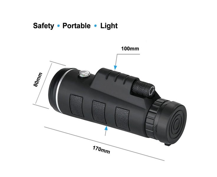 40X60 Zoom Optical Lens Monocular Telescope Compass + Tripod+ Clip Universa Carousel 5