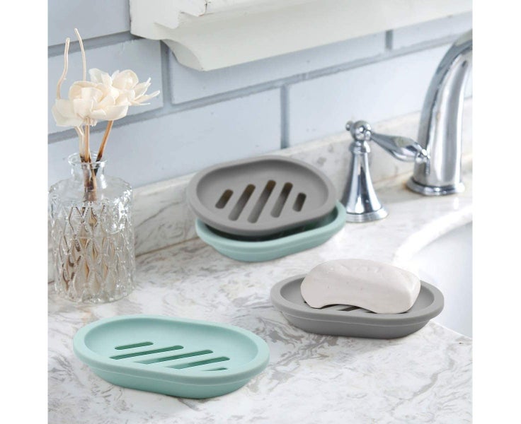 2-Pack Soap Dish with Drain, Soap Holder, Soap Saver, Easy Cleaning, Dry, S Carousel 5