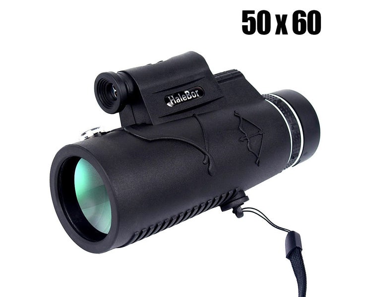 HaleBor 50X60 Compass Dual Focus Monoculars Telescope Prism Film Optics Tri Carousel 1