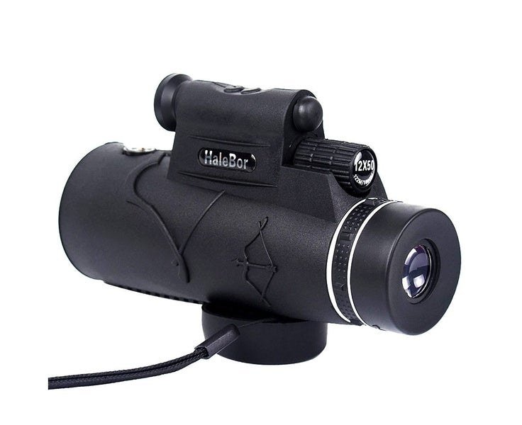 HaleBor 50X60 Compass Dual Focus Monoculars Telescope Prism Film Optics Tri Carousel 6