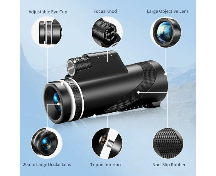 High Definition Monoculars Telescope, 12X50,High Power Monocular with Smart Carousel 2