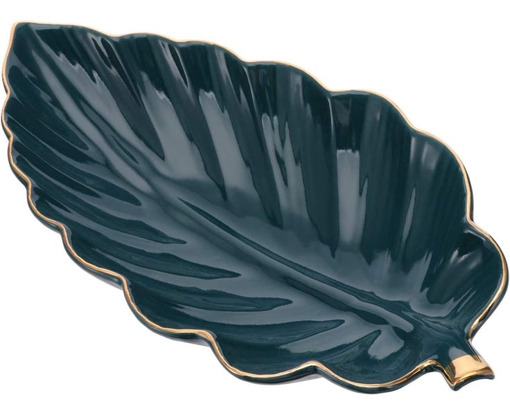 Ceramic Jewelry Dish Organizer Leaf Shape Decorative Trinket Dish Accent Tr Carousel 1