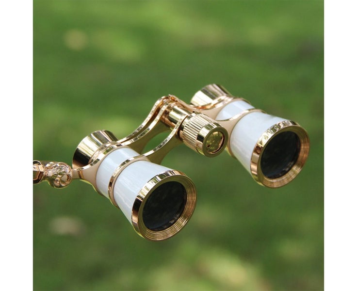 Mini Metal Binoculars 3x25 Lightweight Retro Binocular with Built-in Foldab Carousel 5