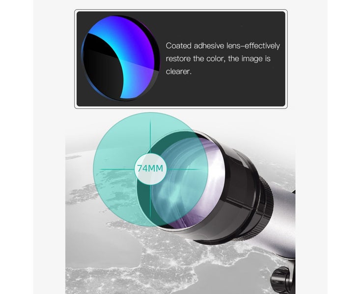 Telescopes for Beginners 74mm Aperture Astronomical Refractor Telescope 35 Carousel 6