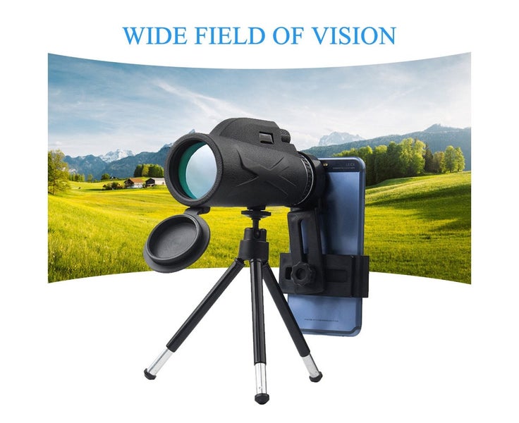80X100 Zoom High Definition Lens Prism Hiking Monocular Telescope + Phone C Carousel 6