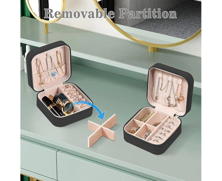 PU Leather Small Jewelry Box, Travel Portable Jewelry Case for Ring, Pendan Carousel 6