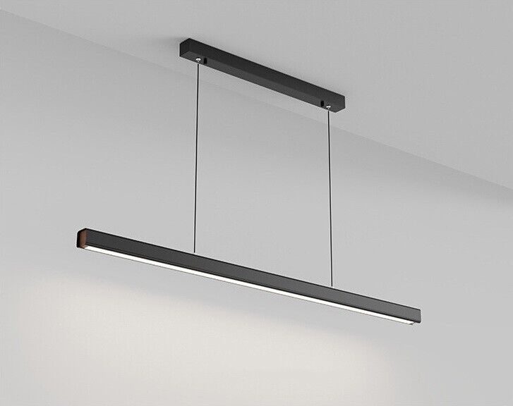 Black LED Modern Slimline Kitchen Dinning Linear Pendant Light SAA 1500x45x45mm Carousel 1