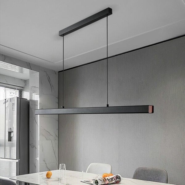 Black LED Modern Slimline Kitchen Dinning Linear Pendant Light SAA 1500x45x45mm Carousel 2