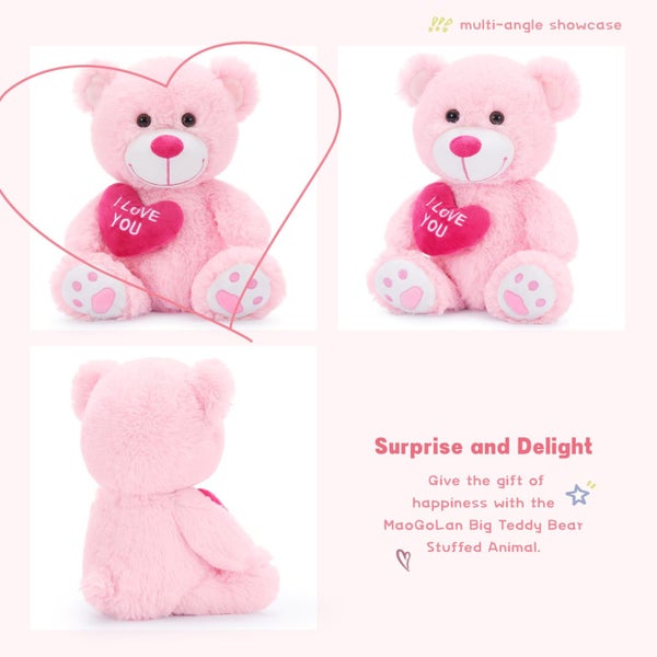 MaoGoLan Small Teddy Bear with Red Heart, I Love You Valentines Teddy Bear Stuff Carousel 2