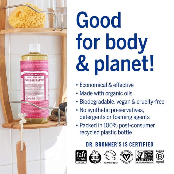 Dr. Bronner's - Pure-Castile Liquid Soap (Rose, 1 Gallon) - Made with Organic Oi Carousel 2