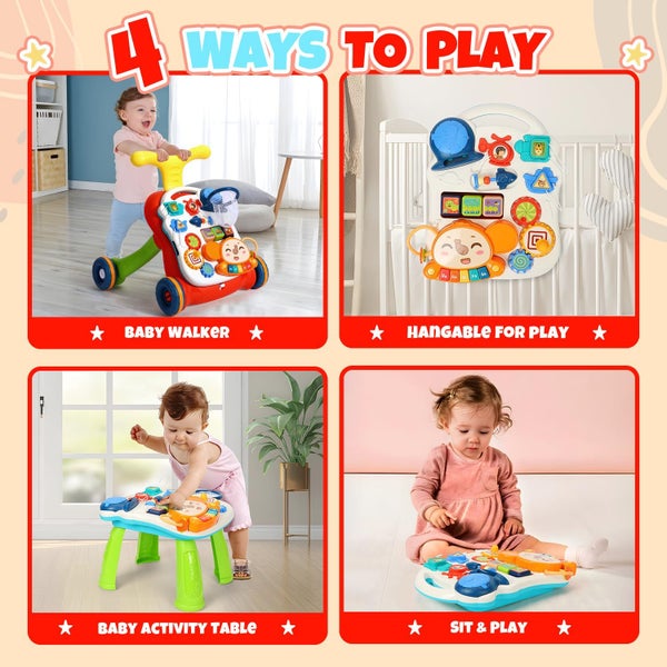 TOY Life 3 in 1 Baby Push Walker and Activity Center for boy, Sit to Stand Walke Carousel 2