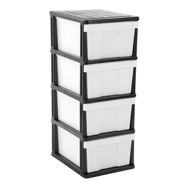 MEGA 4 Tier Drawer Storage Shelf Unit Organiser Plastic Level Office Cabinet ... Carousel 1