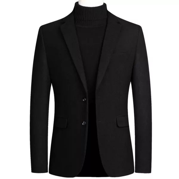 Mens Woolen Formal Business Casual Slim Blazers Black Grey Red 4XL Carousel 1