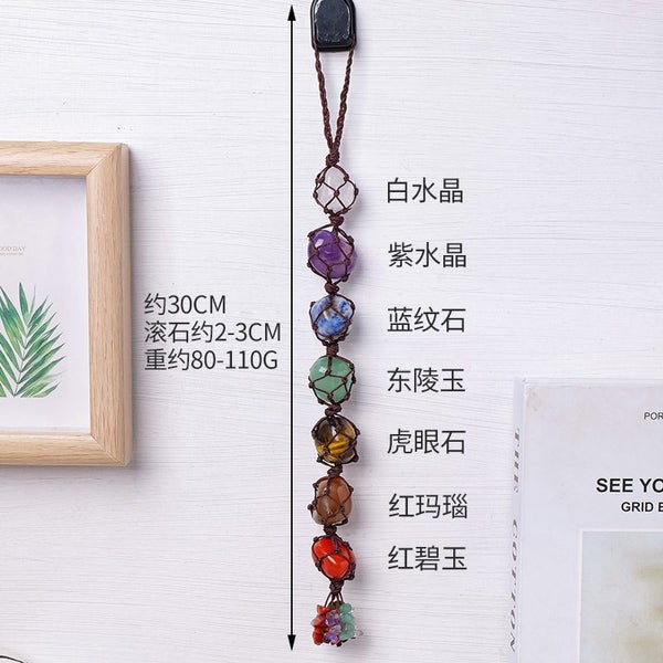 Natural Crystal Chakra Pendant Tumbled Healing Stone Car & Yoga Energy Pendant Carousel 1
