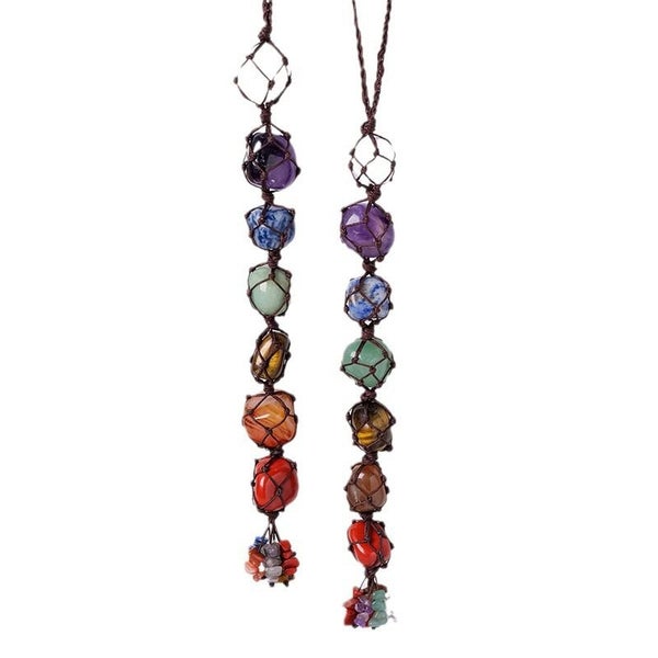 Natural Crystal Chakra Pendant Tumbled Healing Stone Car & Yoga Energy Pendant Carousel 3