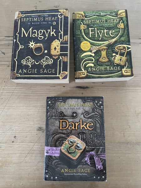 3 x Septimus Heap by Angie Sage Books Bundle - (#1,3,6) Magyk, Flyte & Darke Carousel 1