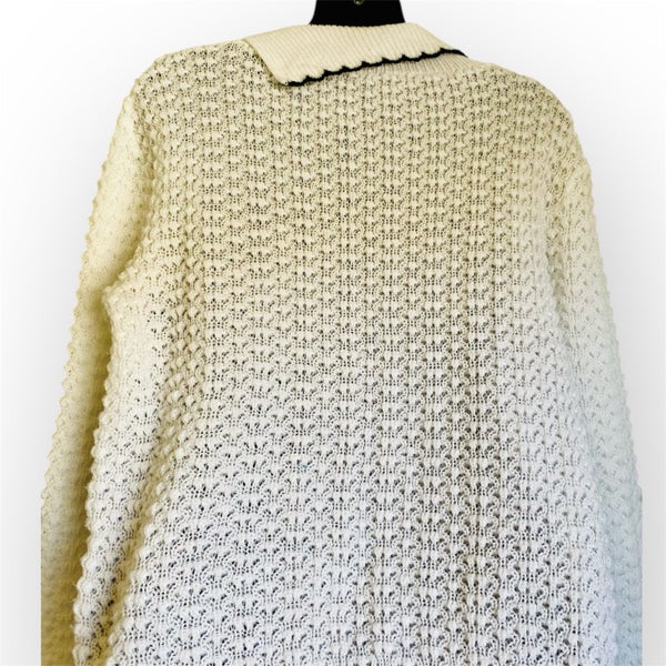 Vintage Black & White Squares Knit Sweater - Retro, Cozy & Stylish64366137317889112