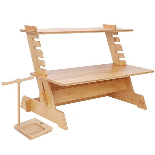 Standing Computer Monitor Laptop Stand Bamboo Carousel 4