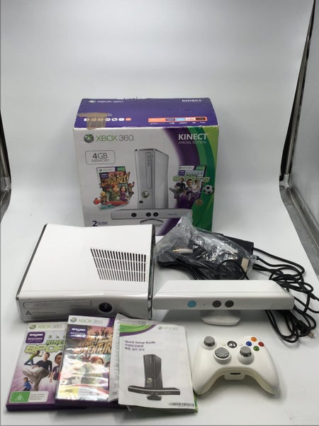 * -Xbox 360- White 4GB Xbox 360 Slim Console w/ Kinect BOXED! * Carousel 1