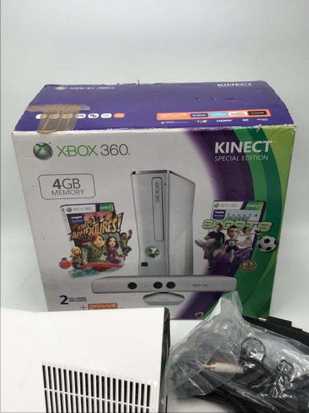 * -Xbox 360- White 4GB Xbox 360 Slim Console w/ Kinect BOXED! * Carousel 2