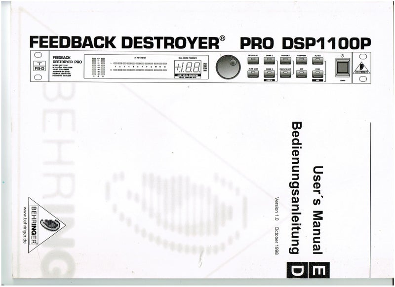 FEEDBACK DESTROYER BEHRINGER PRO DSP 1100 P63699181096706114