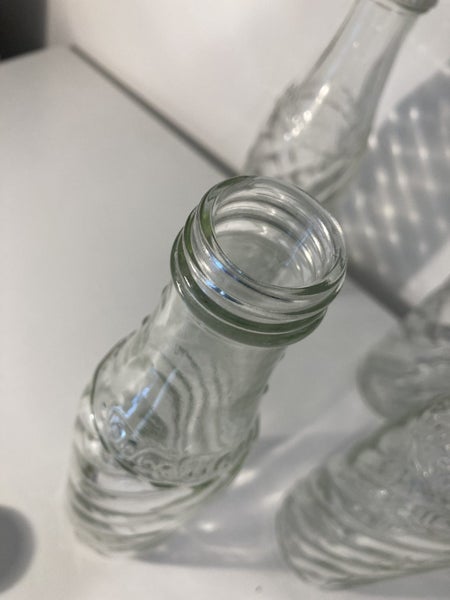 Vintage glass Sodastream bottles with caps x 4 Carousel 7
