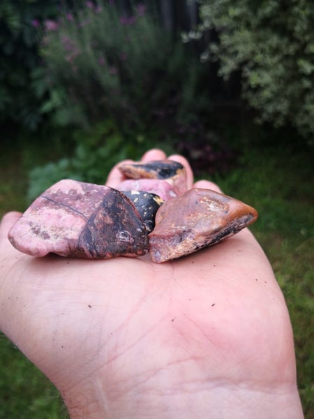 Pink Rodonite NZ 5 piece tumbled lot Carousel 9