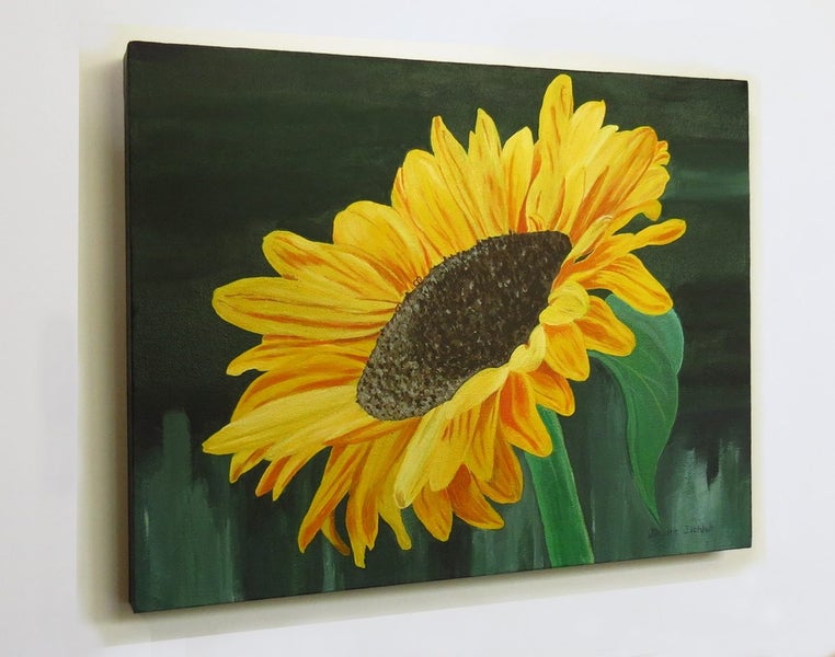 "Golden Sunflower" Original NZ Acrylic Painting by Deidre Eichler