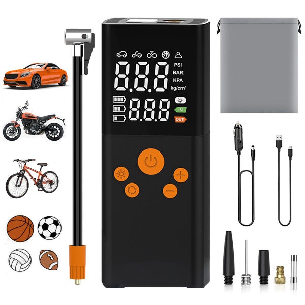 Car Tire Air Pump Portable Cordless Tire Inflator Portable Air Compressor Dual Carousel 1